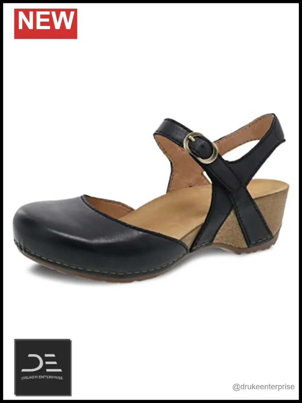 Wedge Sandals Leather Adjustable Hook Loop Comfort Support Women Shoes